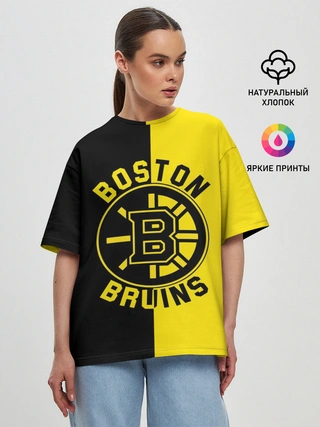 Женская футболка оверсайз / Boston Bruins, Бостон Брюинз