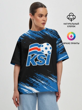 Женская футболка оверсайз / KSI ICELAND - сборная.