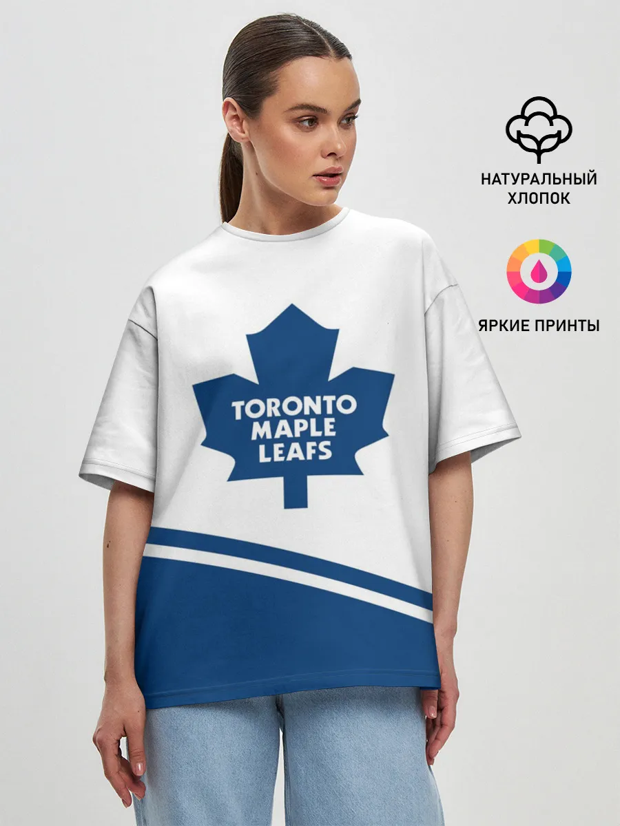 Женская футболка оверсайз / Toronto Maple Leafs | Торонто Мейпл Лифс