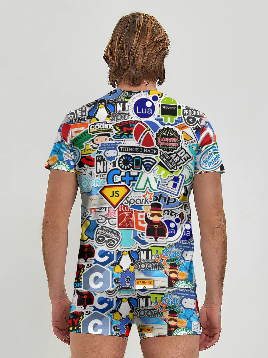 Мужские трусы с футболкой / Programming stickers