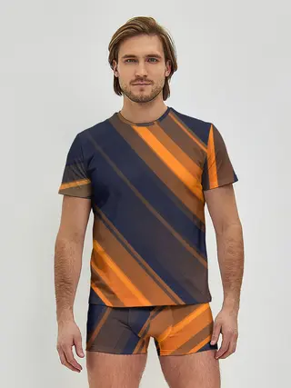 Мужские трусы с футболкой / ORANGE Black