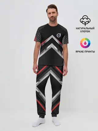 Мужская пижама с брюками / Volvo abstract line