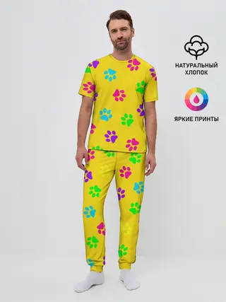 Мужская пижама с брюками / ЛАПКИ