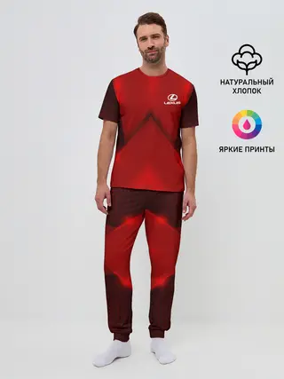 Мужская пижама с брюками / Lexus car sport RED