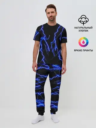 Мужская пижама с брюками / МОЛНИИ