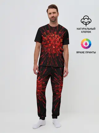 Мужская пижама с брюками / Covid-19