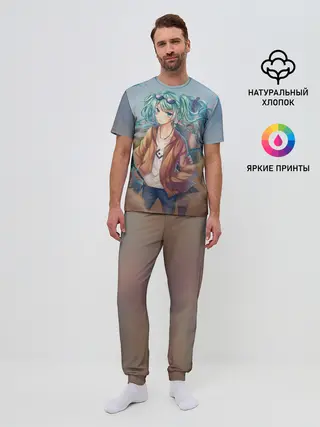 Мужская пижама с брюками / Suna Miku