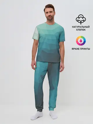 Мужская пижама с брюками / Геометрия
