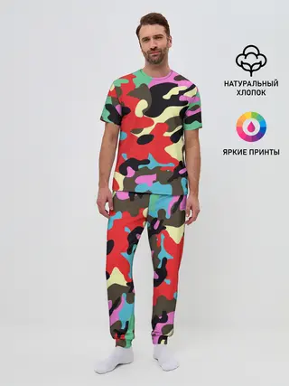 Мужская пижама с брюками / Камуфляж