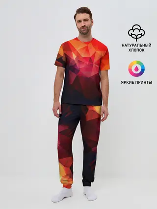 Мужская пижама с брюками / Абстракция
