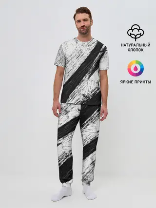 Мужская пижама с брюками / просто краски