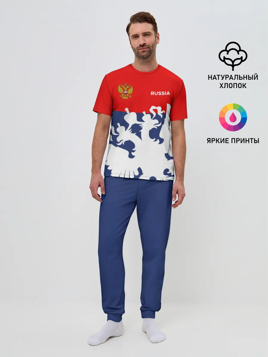 Мужская пижама с брюками / Герб РФ