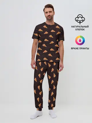 Мужская пижама с брюками / Galaxy pizza