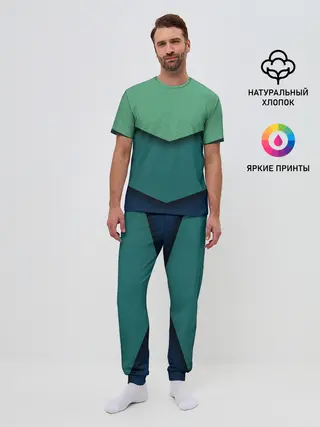 Мужская пижама с брюками / Текстура бумаги