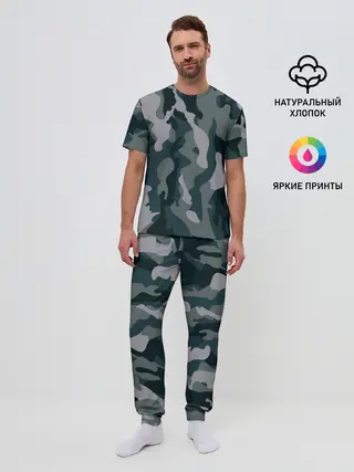 Мужская пижама с брюками / камуфляж