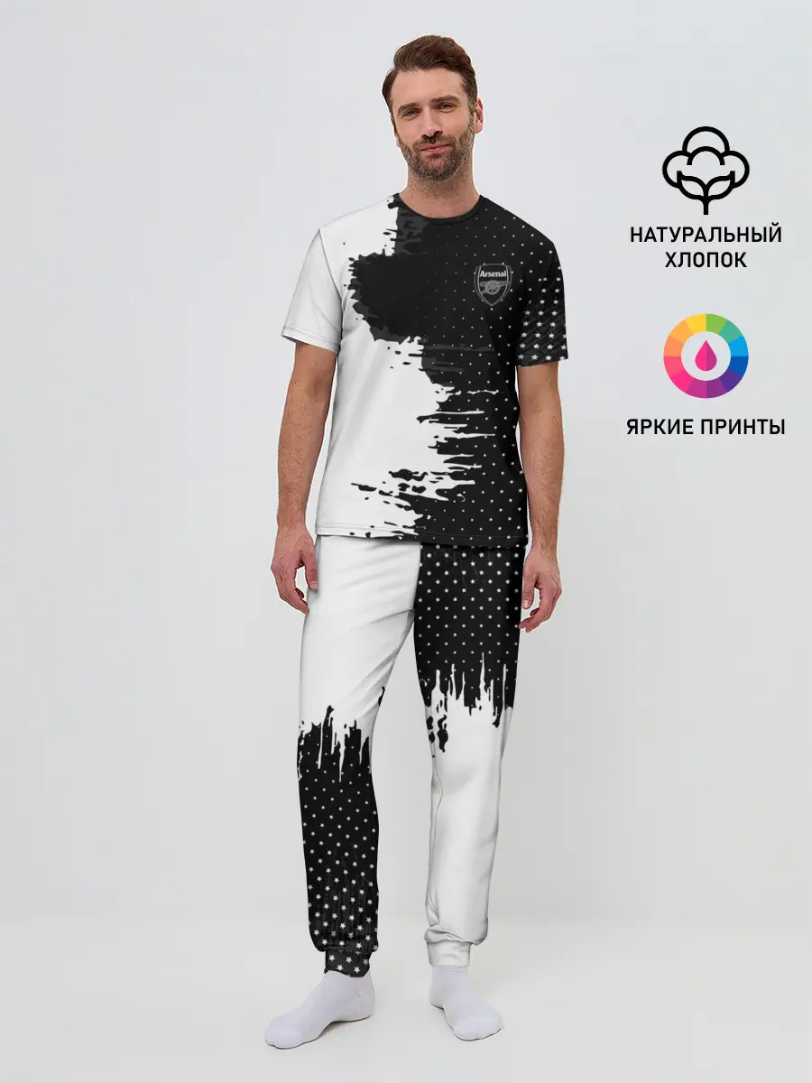 Мужская пижама с брюками / Arsenal uniform black 2018