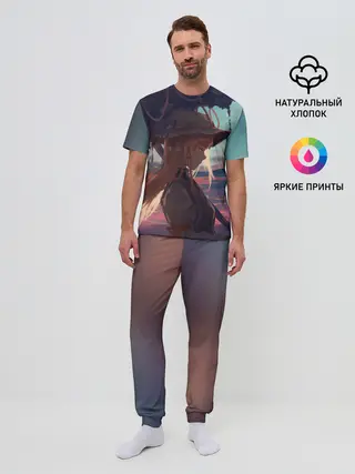 Мужская пижама с брюками / Зонтик