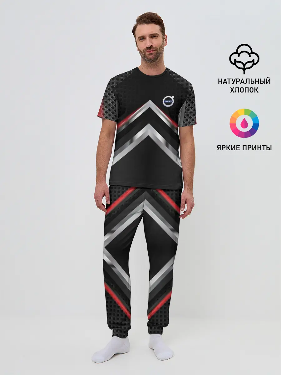 Мужская пижама с брюками / Volvo abstract line