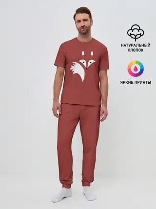 Мужская пижама с брюками / Абстрактная лиса