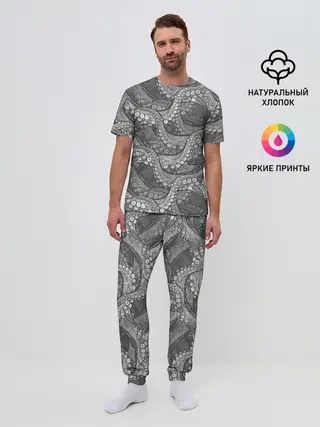 Мужская пижама с брюками / Octopus dark
