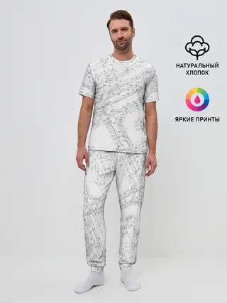 Мужская пижама с брюками / Топография_01