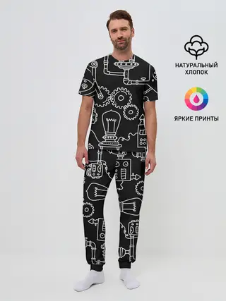 Мужская пижама с брюками / Стиль стимпанк