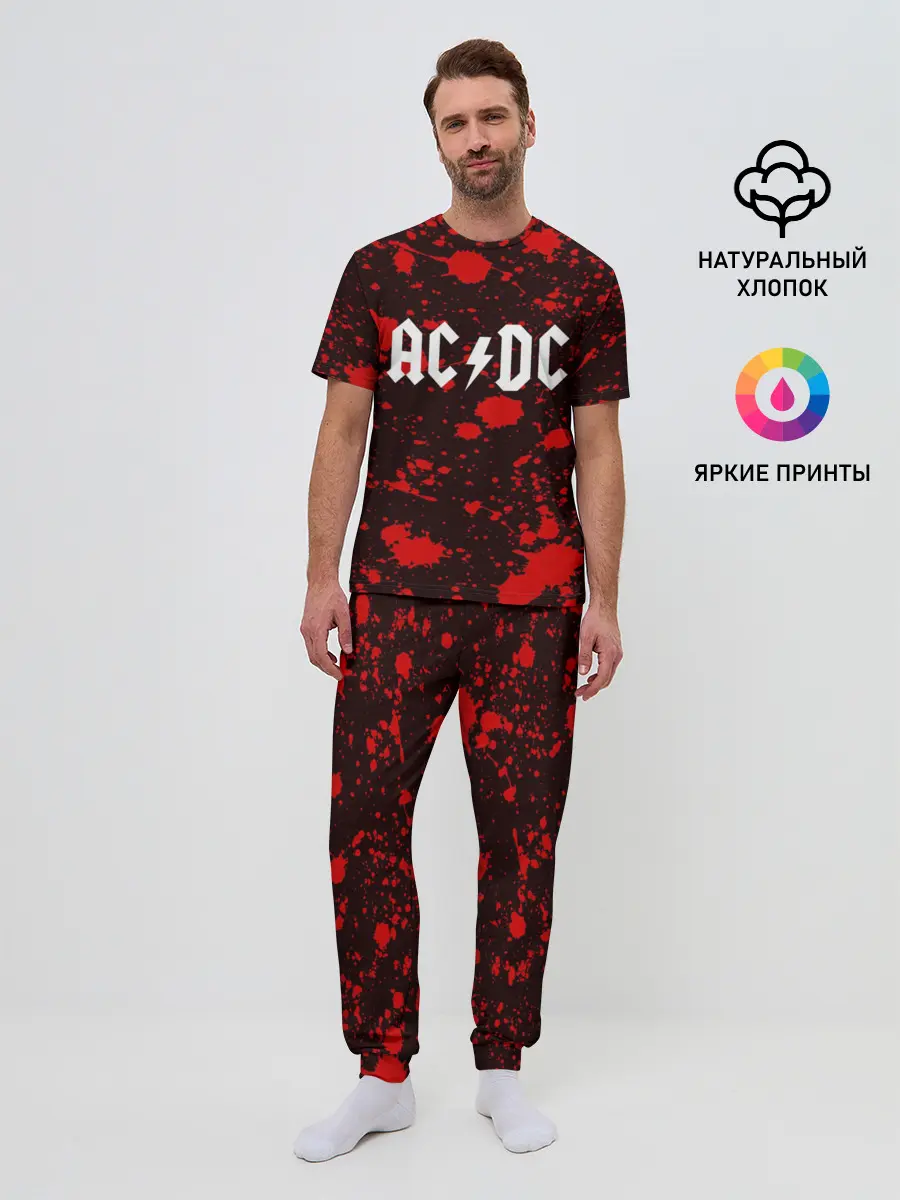 Мужская пижама с брюками / AC DC