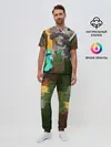 Мужская пижама с брюками / Стив сражается с Эндердраконом