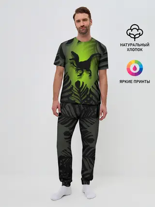 Мужская пижама с брюками / Велоцераптор