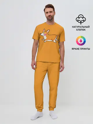 Мужская пижама с брюками / Корги