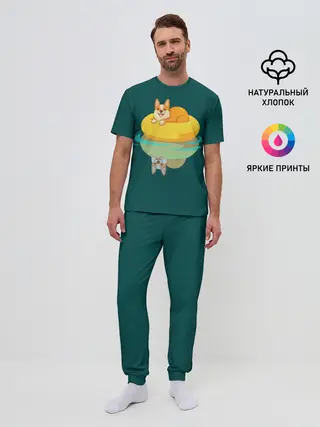 Мужская пижама с брюками / Корги