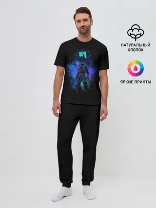 Мужская пижама с брюками / Fortnite. Neon Raven