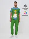 Мужская пижама с брюками / Гомер Симпсон в кустах