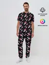 Мужская пижама с брюками / Джоджо паттерн розовые лого