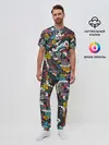 Мужская пижама с брюками / Покерный коллаж