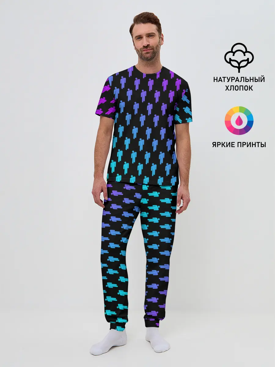 Мужская пижама с брюками / BILLIE EILISH PATTERN