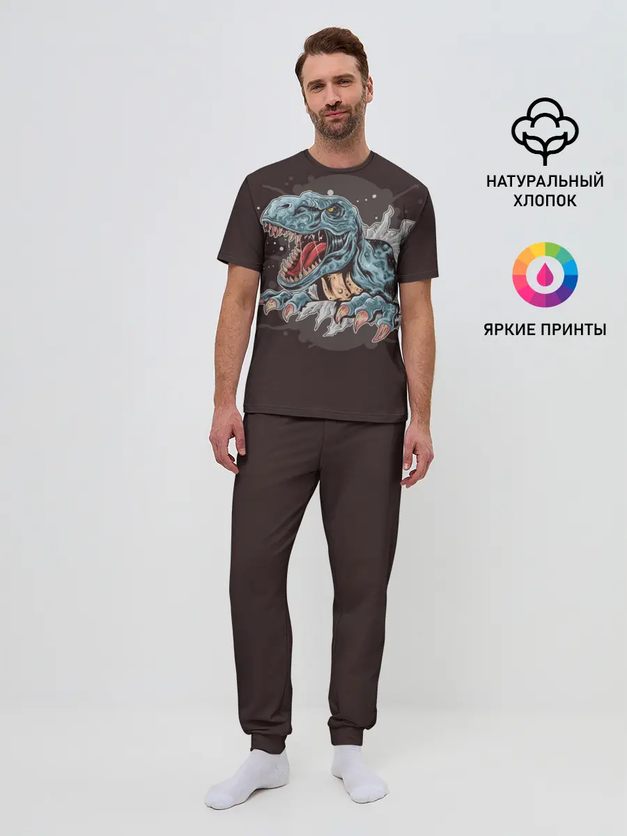 Мужская пижама с брюками / T-Rex