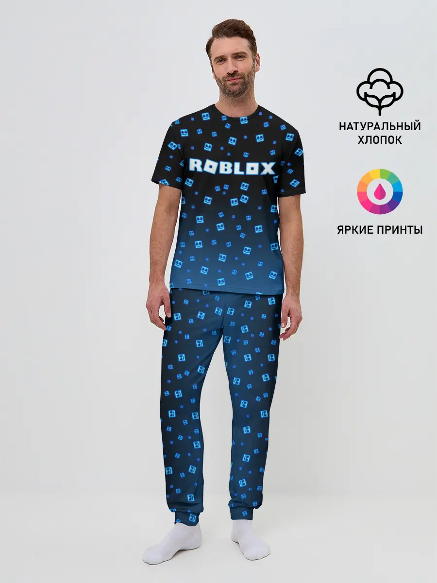 Мужская пижама с брюками / Roblox X Marshmello