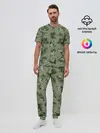Мужская пижама с брюками / Камуфляж с котиками