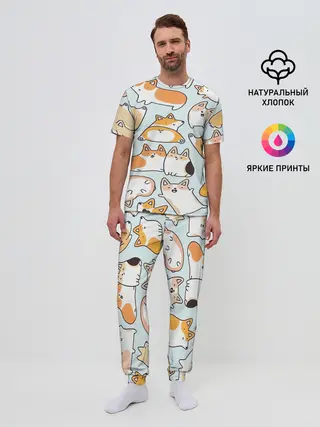 Мужская пижама с брюками / Корги