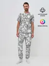 Мужская пижама с брюками / Корги ЧБ
