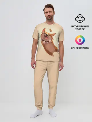 Мужская пижама с брюками / КОРГИ