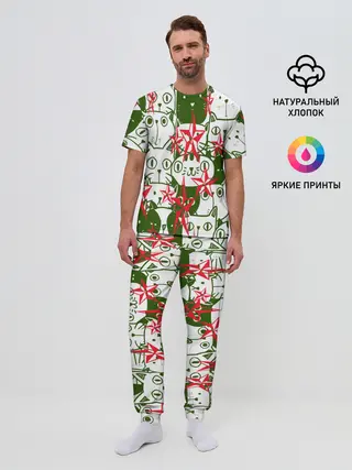 Мужская пижама с брюками / КИСЫ
