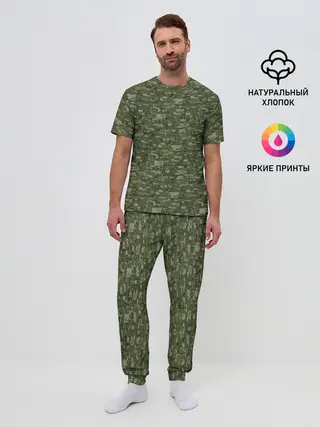 Мужская пижама с брюками / Камуфляж