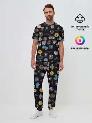 Мужская пижама с брюками / NBA Pattern | НБА Паттерн