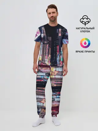Мужская пижама с брюками / Ночной Токио
