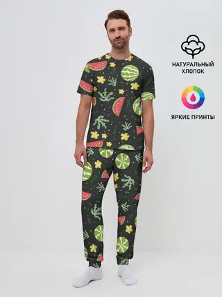 Мужская пижама с брюками / Арбузики