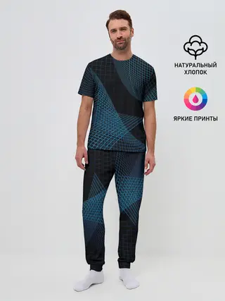 Мужская пижама с брюками / Сетка