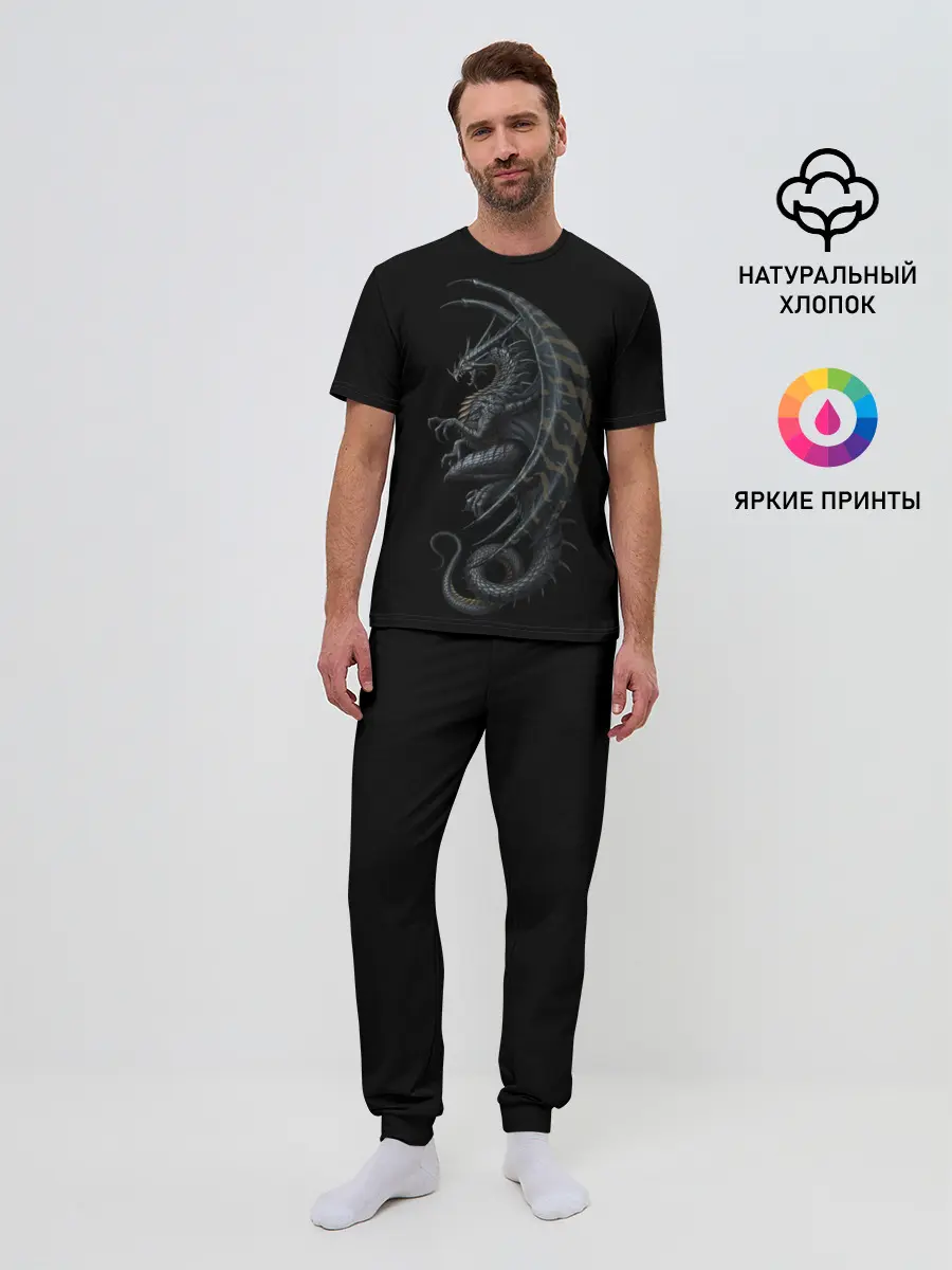 Мужская пижама с брюками / Black Dragon