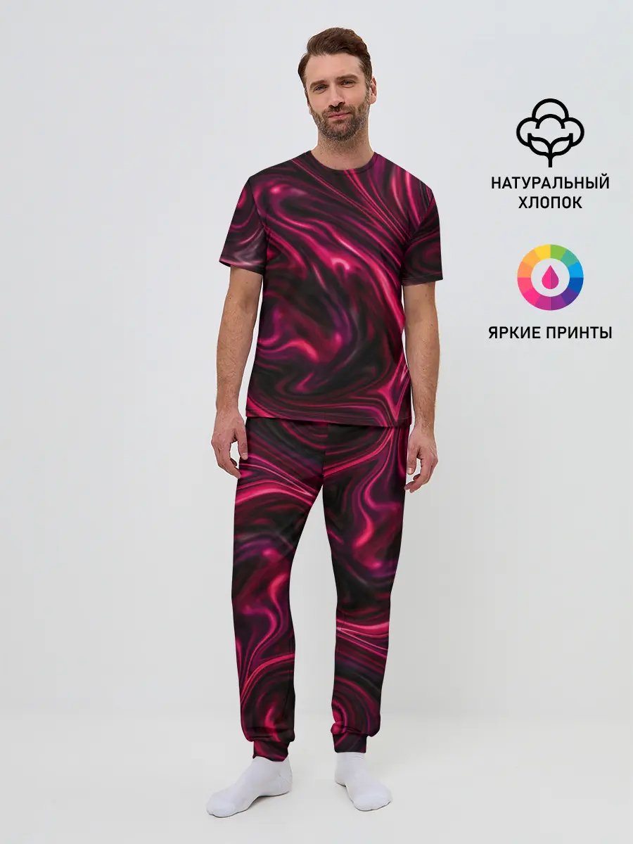 Мужская пижама с брюками / Abstract Fluid